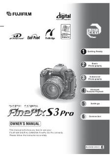 Fujifilm FinePix S3 Pro manual. Camera Instructions.